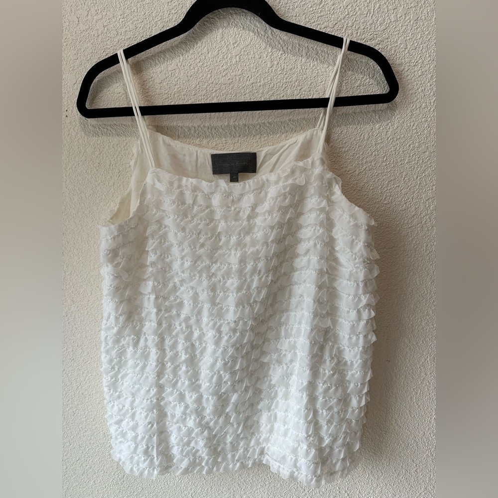 Sunday in Brooklyn white layered spaghetti strap tank top. Size M